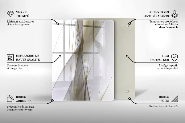 Placă din sticla protectie perete Design cu linii abstracte