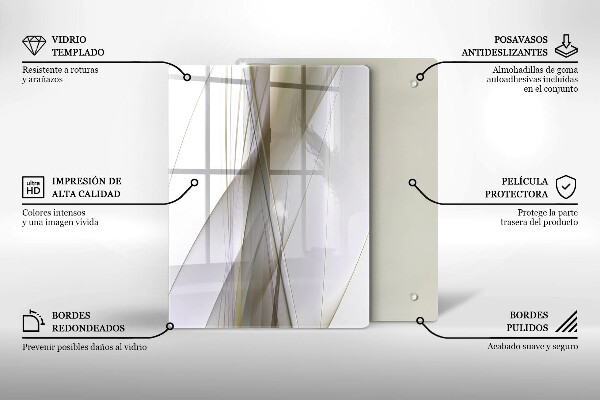 Placă din sticla protectie perete Design cu linii abstracte