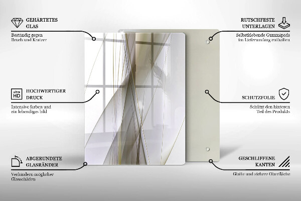 Placă din sticla protectie perete Design cu linii abstracte