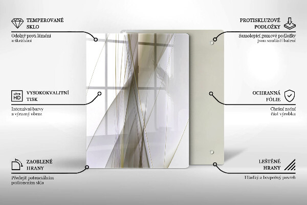 Placă din sticla protectie perete Design cu linii abstracte