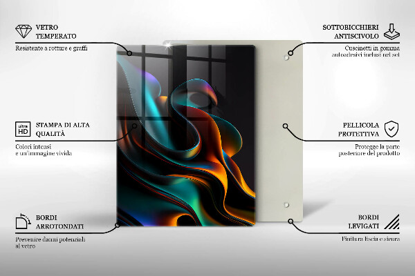 Placă din sticla protectie perete Abstracție colorată