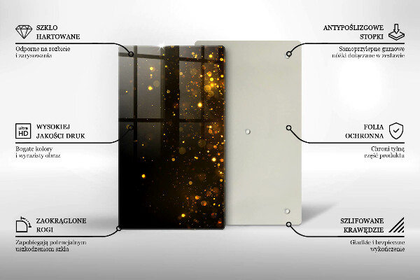 Placă din sticla protectie perete Sclipici auriu