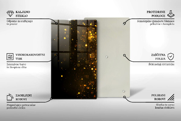 Placă din sticla protectie perete Sclipici auriu