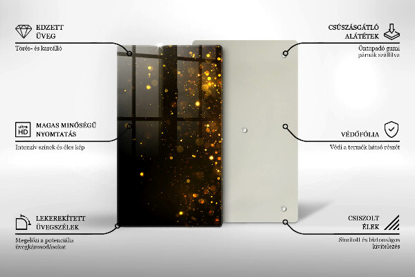 Placă din sticla protectie perete Sclipici auriu