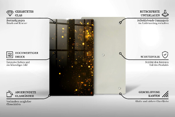 Placă din sticla protectie perete Sclipici auriu