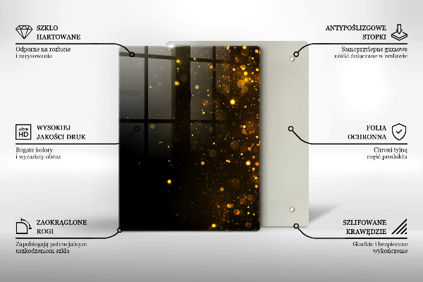 Placă din sticla protectie perete Sclipici auriu