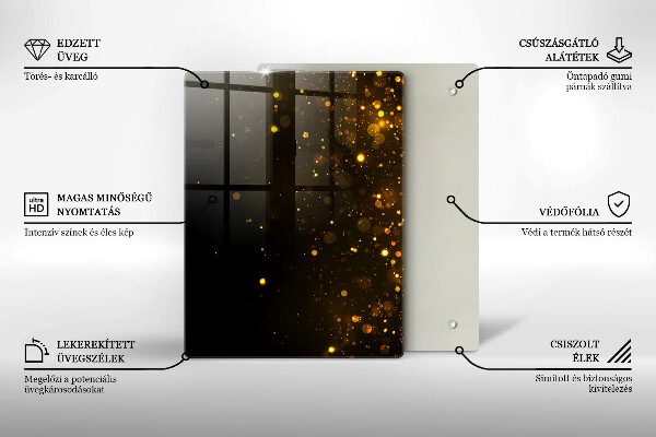 Placă din sticla protectie perete Sclipici auriu