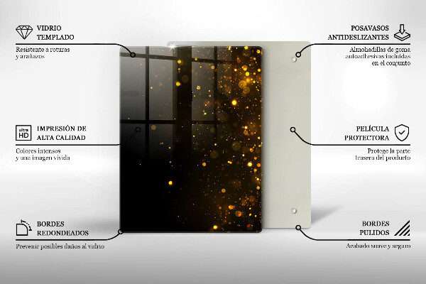 Placă din sticla protectie perete Sclipici auriu