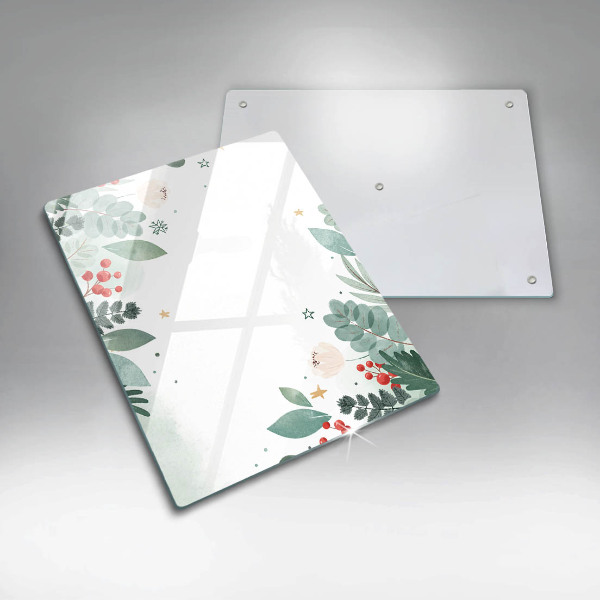 Placă din sticla protectie perete Acuarelă frunze