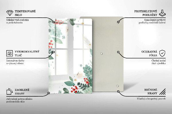 Placă din sticla protectie perete Acuarelă frunze