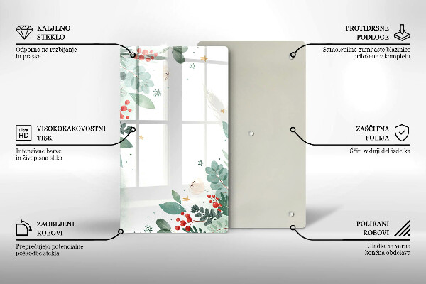 Placă din sticla protectie perete Acuarelă frunze