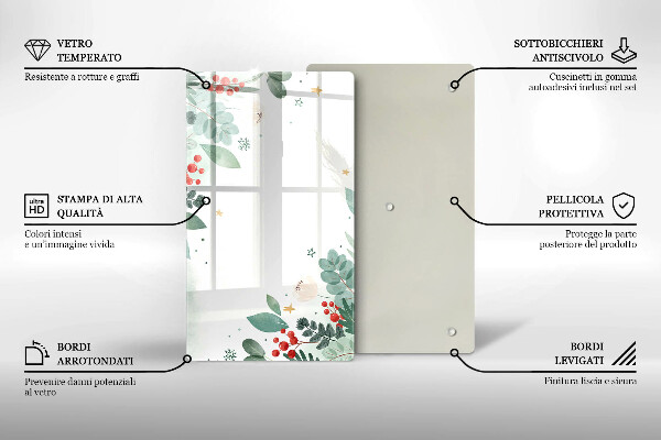 Placă din sticla protectie perete Acuarelă frunze