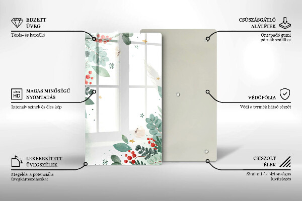 Placă din sticla protectie perete Acuarelă frunze