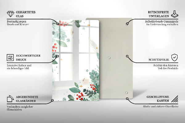 Placă din sticla protectie perete Acuarelă frunze