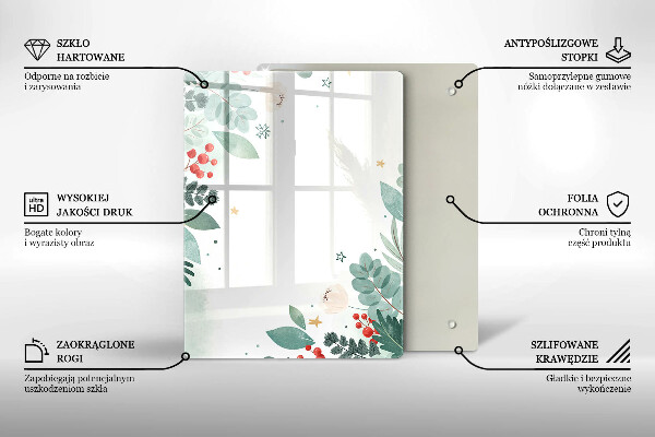 Placă din sticla protectie perete Acuarelă frunze