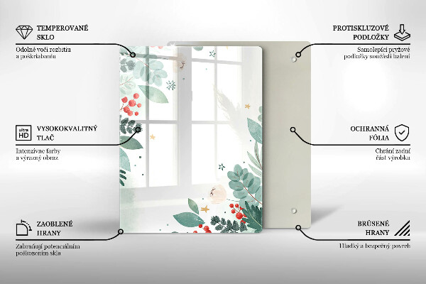 Placă din sticla protectie perete Acuarelă frunze