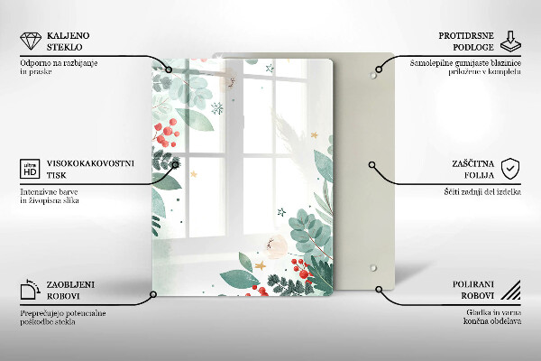 Placă din sticla protectie perete Acuarelă frunze