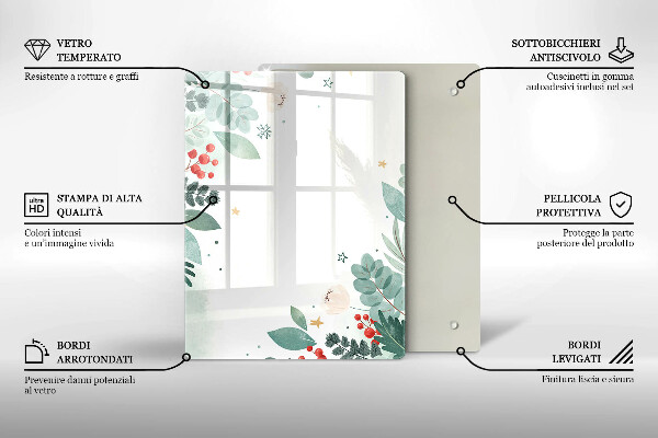 Placă din sticla protectie perete Acuarelă frunze