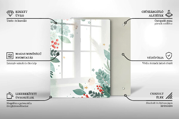 Placă din sticla protectie perete Acuarelă frunze