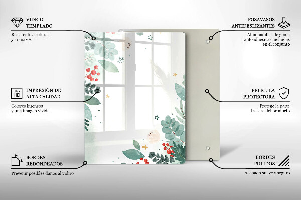 Placă din sticla protectie perete Acuarelă frunze