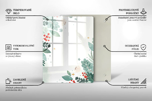 Placă din sticla protectie perete Acuarelă frunze