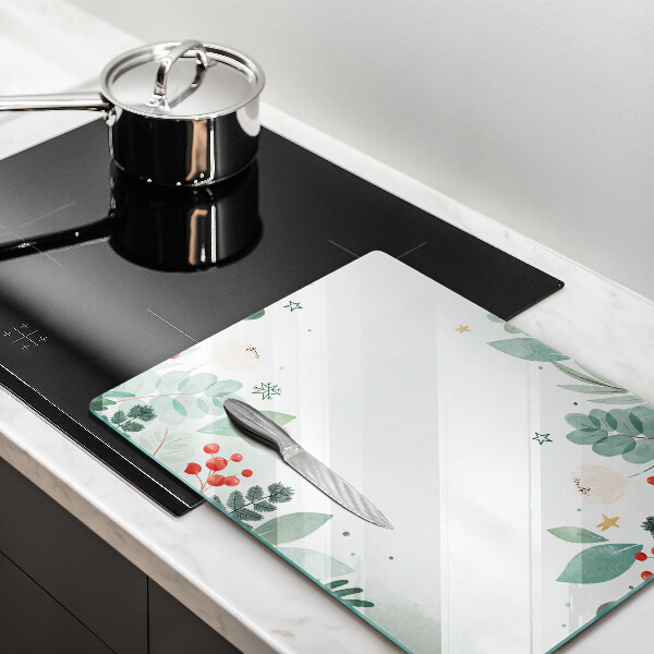 Placă din sticla protectie perete Acuarelă frunze