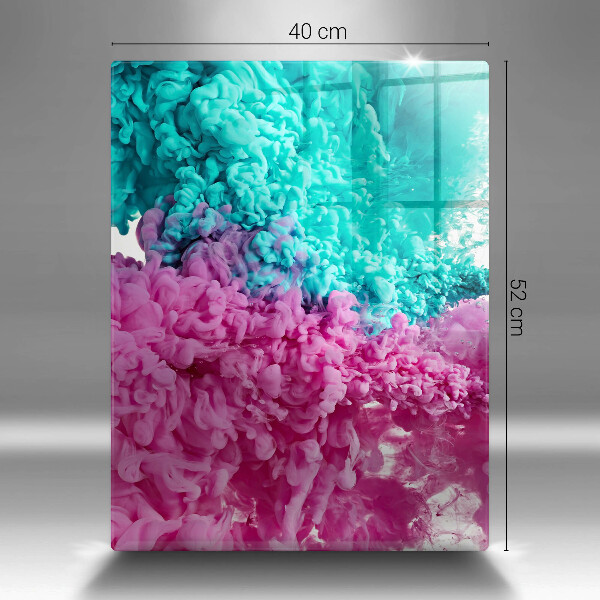 Placă din sticla protectie perete Fum turcoaz-roz