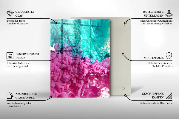 Placă din sticla protectie perete Fum turcoaz-roz
