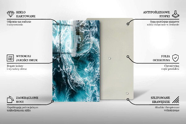 Placă din sticla protectie perete Valuri spumoase de apă