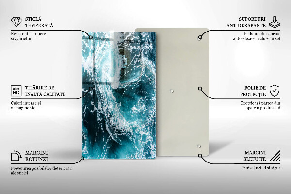 Placă din sticla protectie perete Valuri spumoase de apă