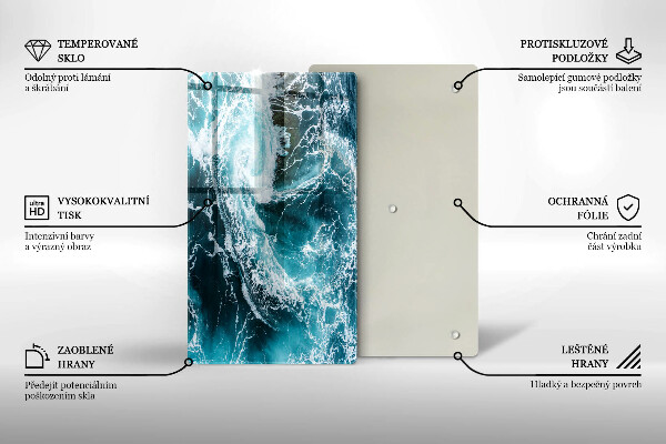 Placă din sticla protectie perete Valuri spumoase de apă