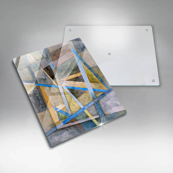 Placă din sticla protectie perete Abstracția liniilor pictate