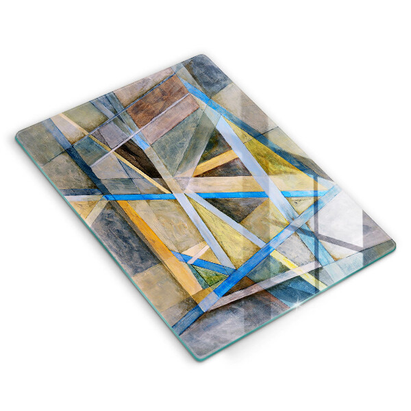 Placă din sticla protectie perete Abstracția liniilor pictate