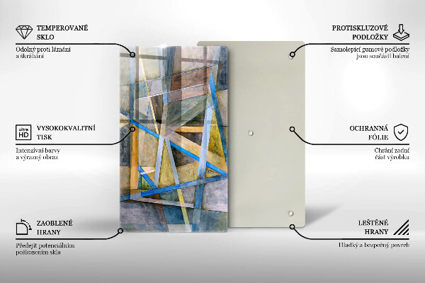 Placă din sticla protectie perete Abstracția liniilor pictate