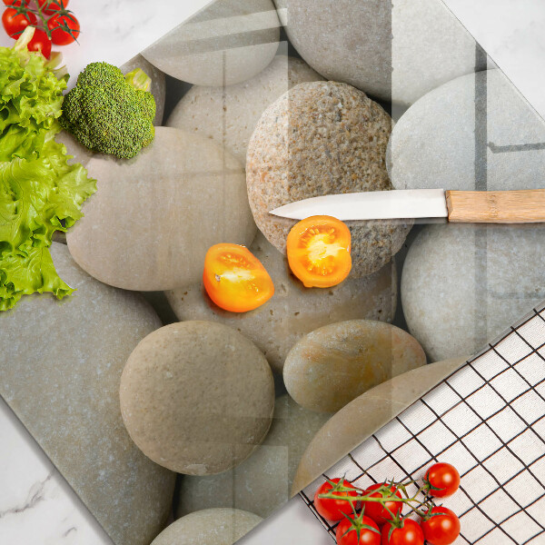 Placă din sticla protectie perete Model de pietre ovale