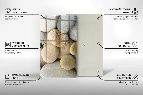 Placă din sticla protectie perete Model de pietre ovale