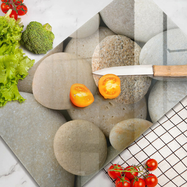 Placă din sticla protectie perete Model de pietre ovale