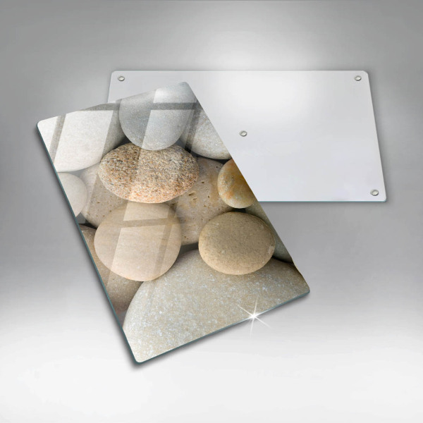 Placă din sticla protectie perete Model de pietre ovale