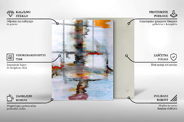 Placă din sticla protectie perete Vopsele de abstractie