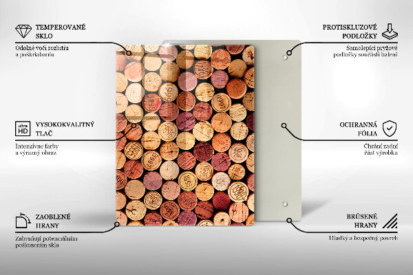 Placă din sticla protectie perete Model pentru dopuri de vin
