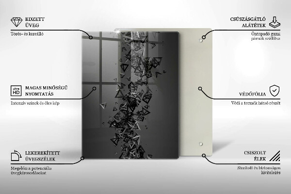 Placă din sticla protectie perete Forme 3d abstracte