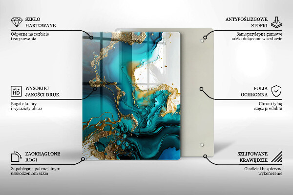 Placă protecție plita Abstracție turcoaz