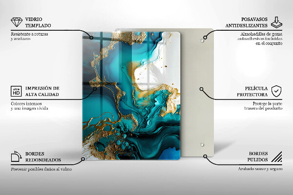 Placă protecție plita Abstracție turcoaz