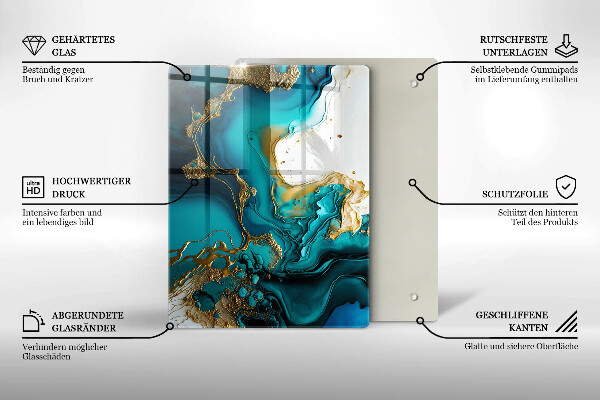 Placă protecție plita Abstracție turcoaz