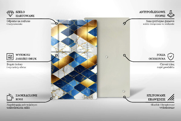 Placă protecție plita Romburi de marmură aurie