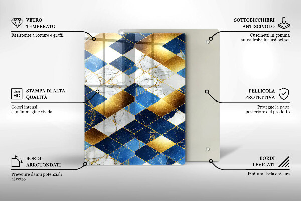 Placă protecție plita Romburi de marmură aurie