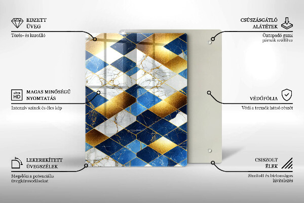 Placă protecție plita Romburi de marmură aurie