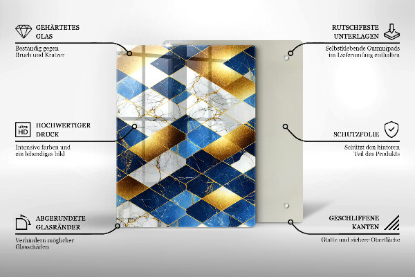 Placă protecție plita Romburi de marmură aurie