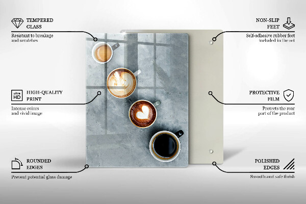 Placă protecție plita Bucătărie - căni de cafea