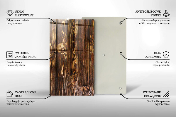 Placă protecție plita Textura lemnului